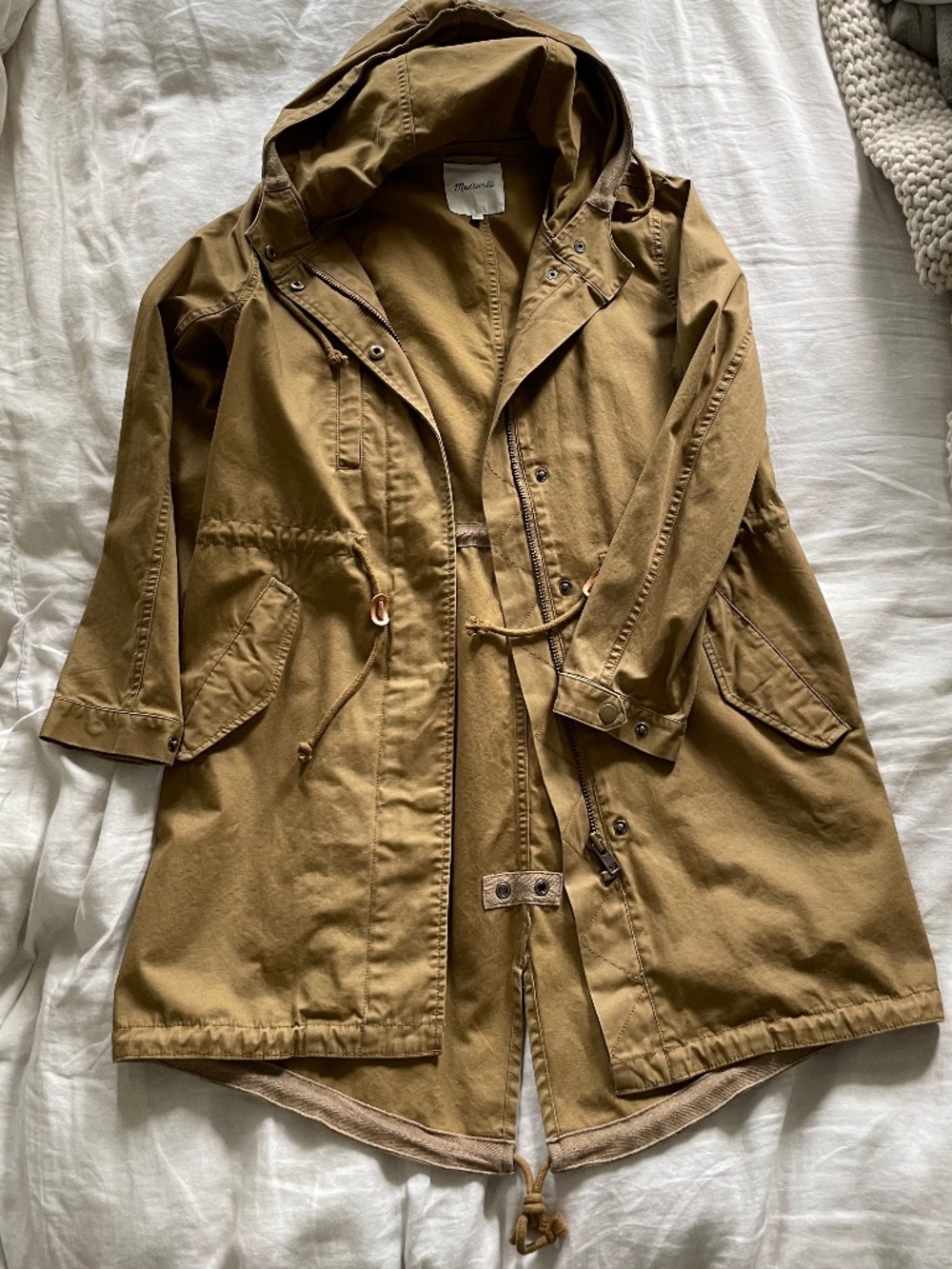Madewell hooded Fishtail Anorak jacket raincoat